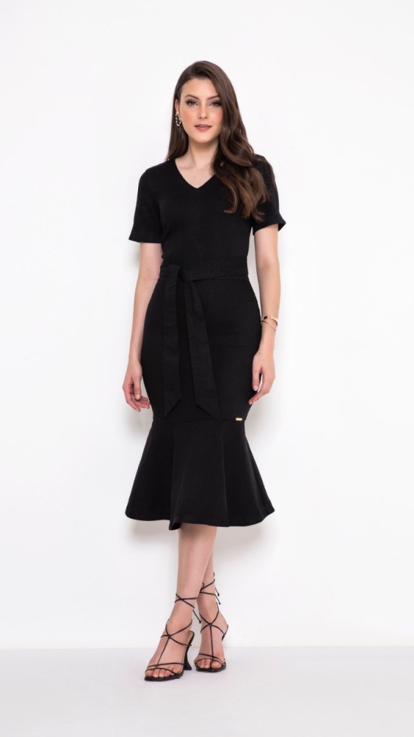 Vestido Preto tubinho Laura Rosa