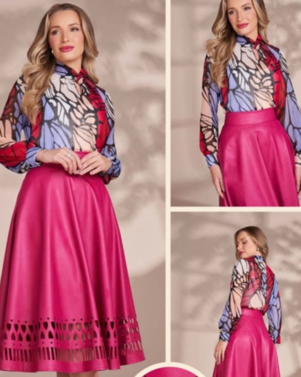 Conjunto Rosa Couro Fascinius